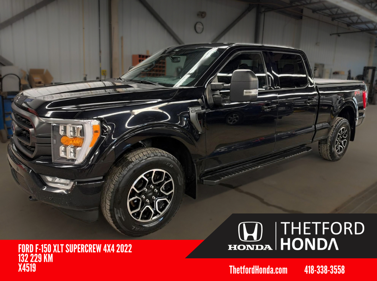 Black 2022 Ford F-150 Pickup Truck Four-Wheel Drive Automatic