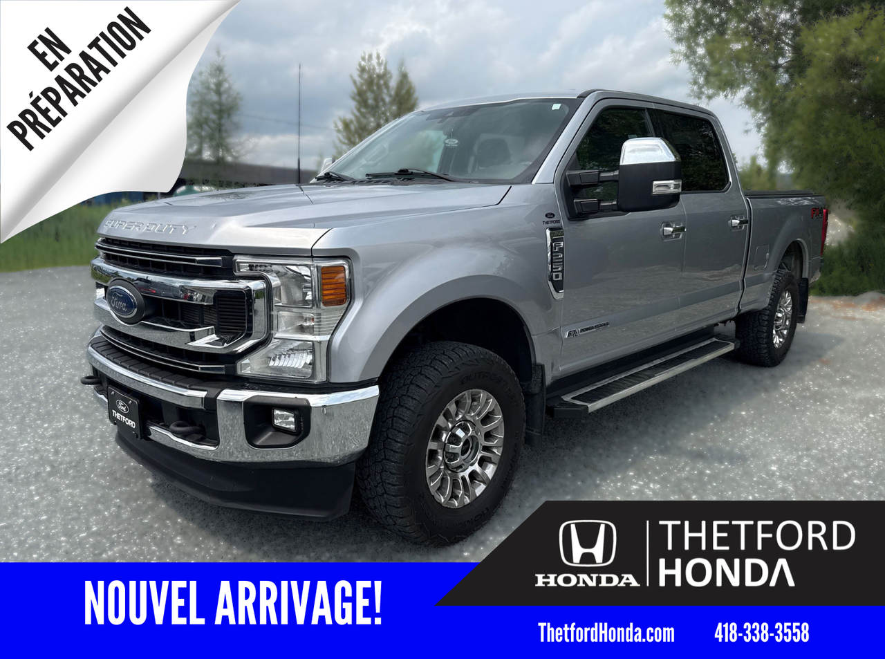 Silver 2022 Ford F-250 Super Duty Pickup Truck Four-Wheel Drive Automatic
