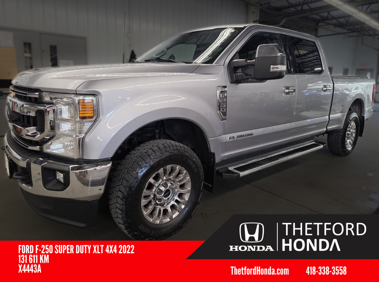 Silver 2022 Ford F-250 Super Duty Pickup Truck Four-Wheel Drive Automatic