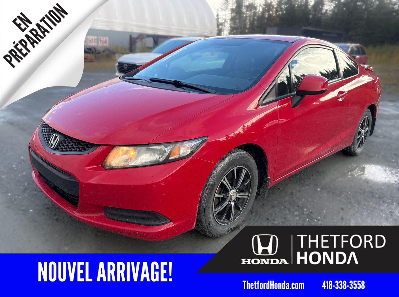 Red 2013 Honda Civic Coupe Coupe Front-Wheel Drive Automatic