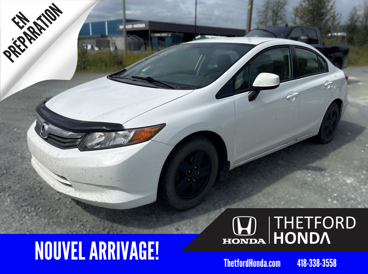 White 2012 Honda Civic Sedan Front-Wheel Drive Automatic
