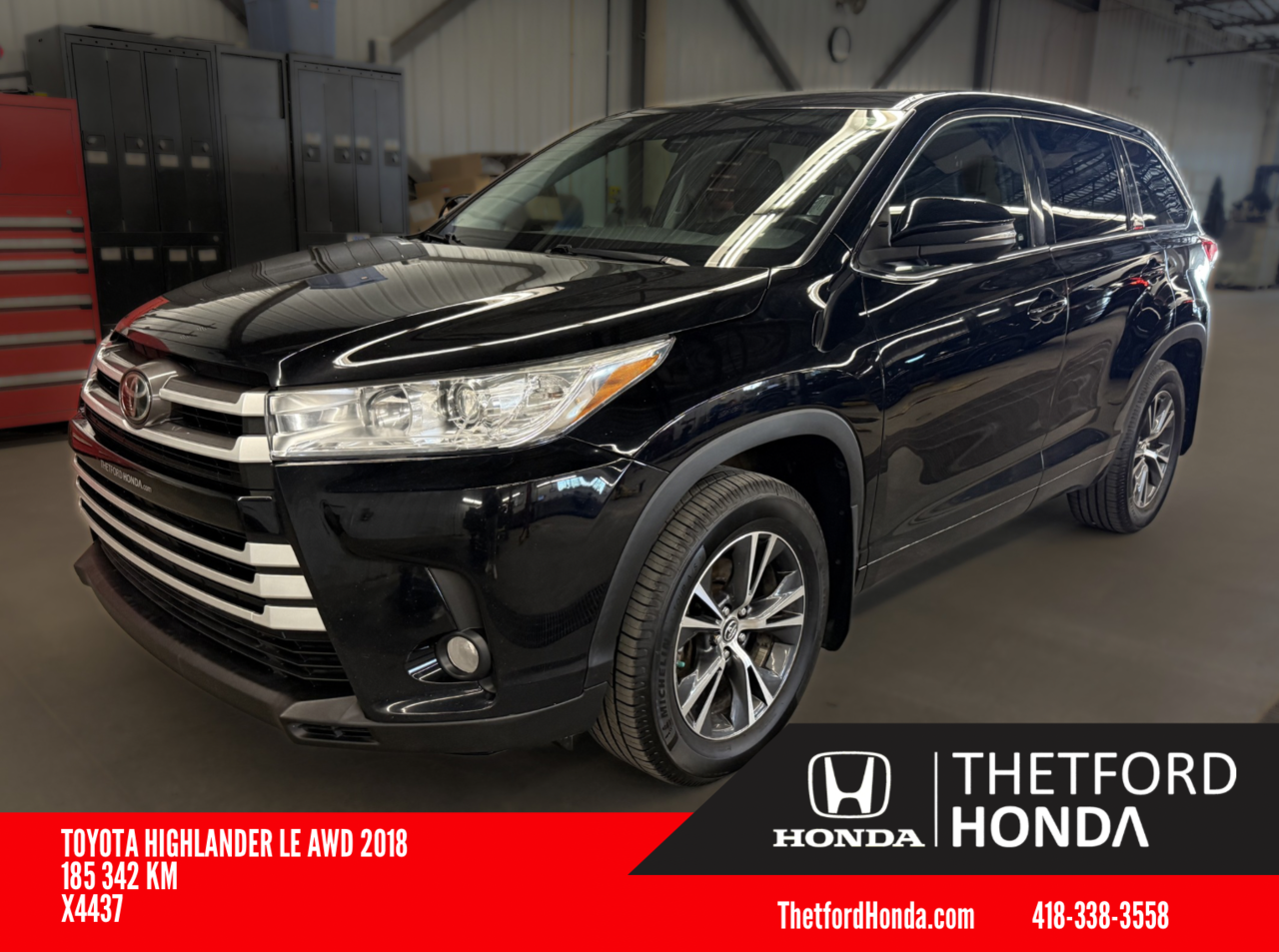 Black 2018 Toyota Highlander SUV / Crossover All-Wheel Drive Automatic
