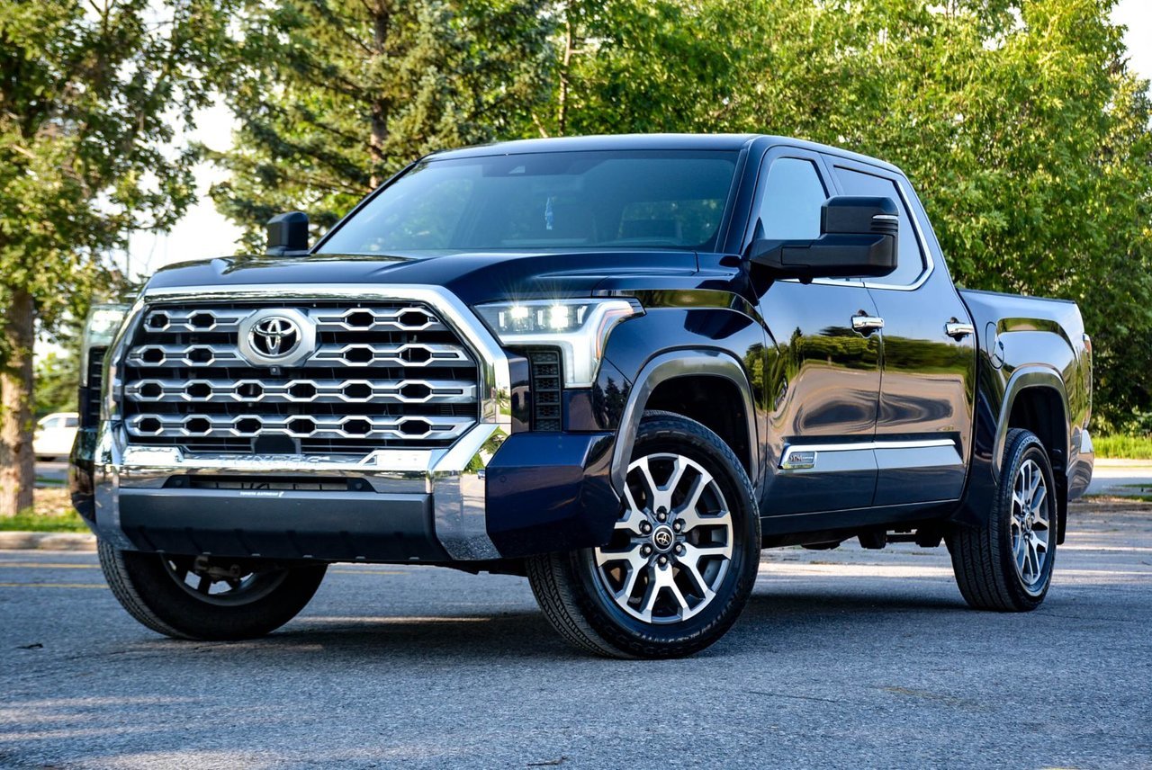 Blue 2022 Toyota Tundra Pickup Truck Four-Wheel Drive Automatic