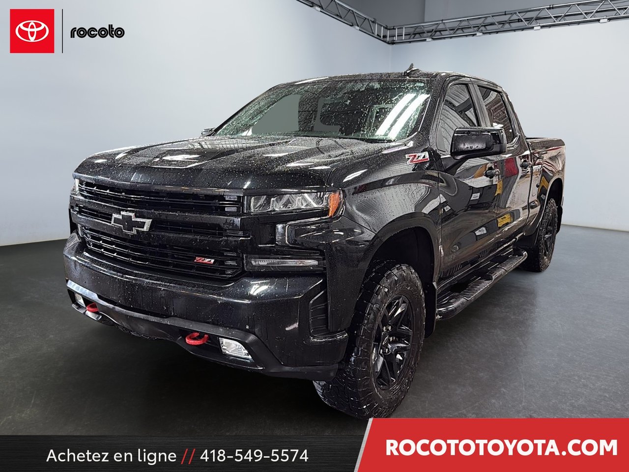 Black 2019 Chevrolet Silverado 1500 LT Trail Boss Crew Cab 4WD Pickup Truck Four-Wheel Drive Automatic