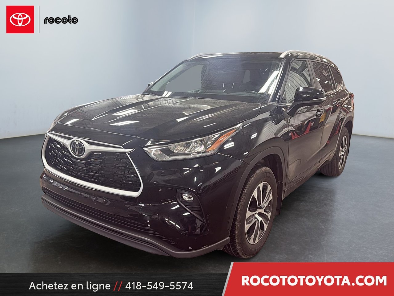 Midnight Black Metallic 2023 Toyota Highlander XLE AWD SUV / Crossover All-Wheel Drive Automatic