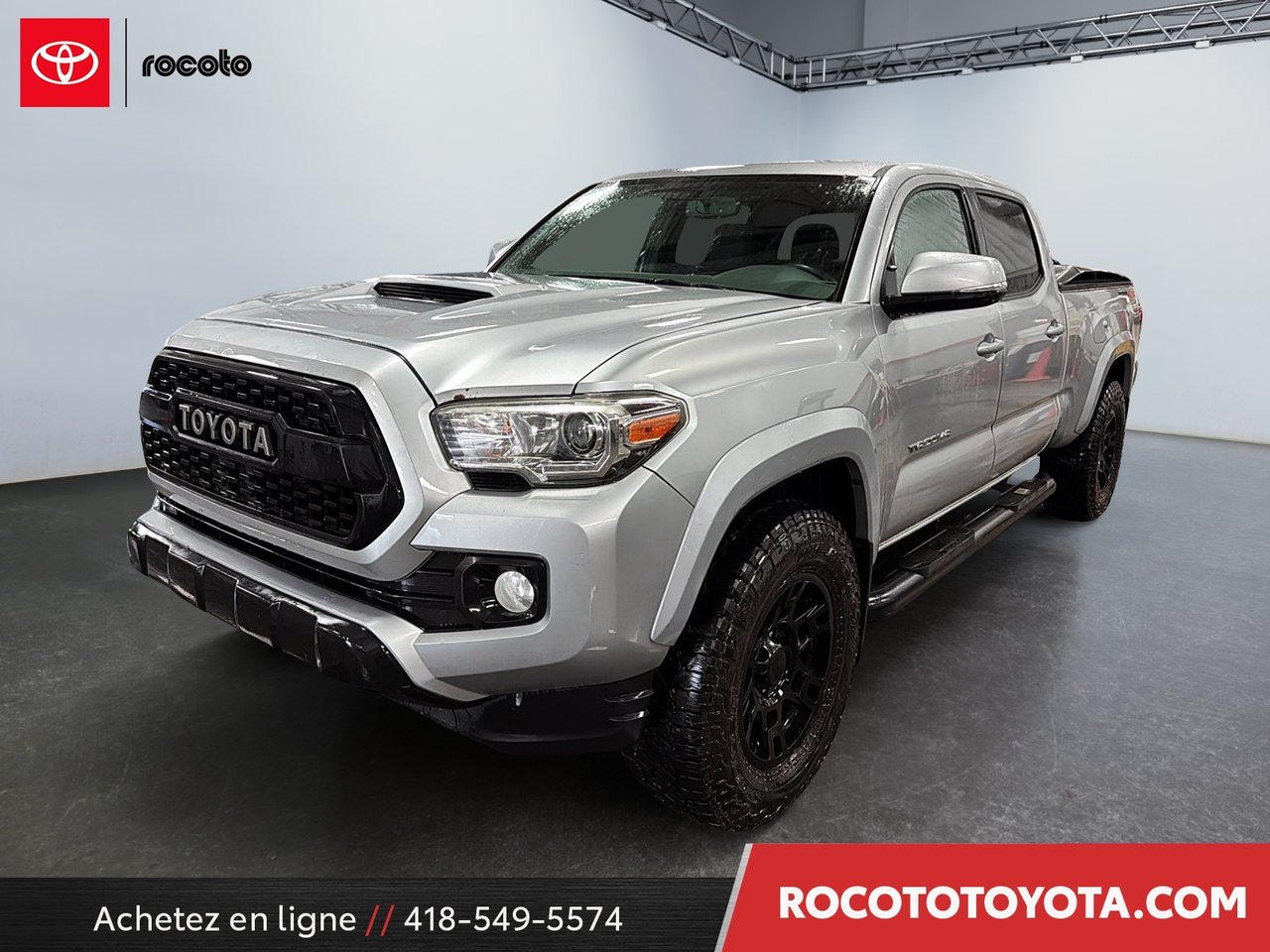 Gray (Magnetic Grey Metallic) 2017 Toyota Tacoma TRD Sport V6 Double Cab LB 4WD Pickup Truck Four-Wheel Drive