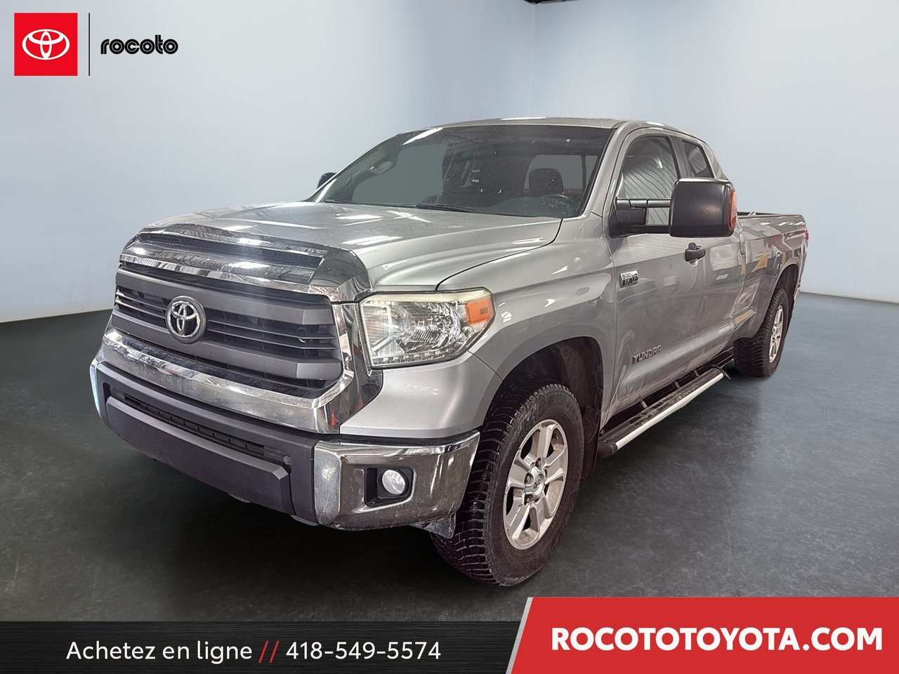 Silver Sky Metallic 2014 Toyota Tundra SR5 Double Cab 5.7L 4WD LB Pickup Truck Four-Wheel Drive Automatic