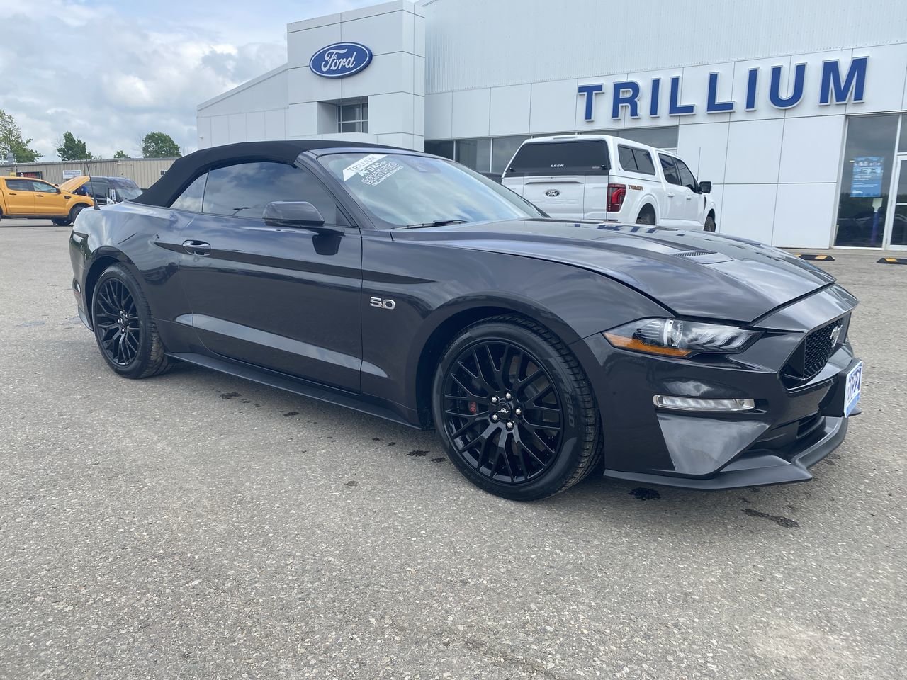 Gray 2022 Ford Mustang GT Premium Convertible RWD Convertible Rear-Wheel Drive 