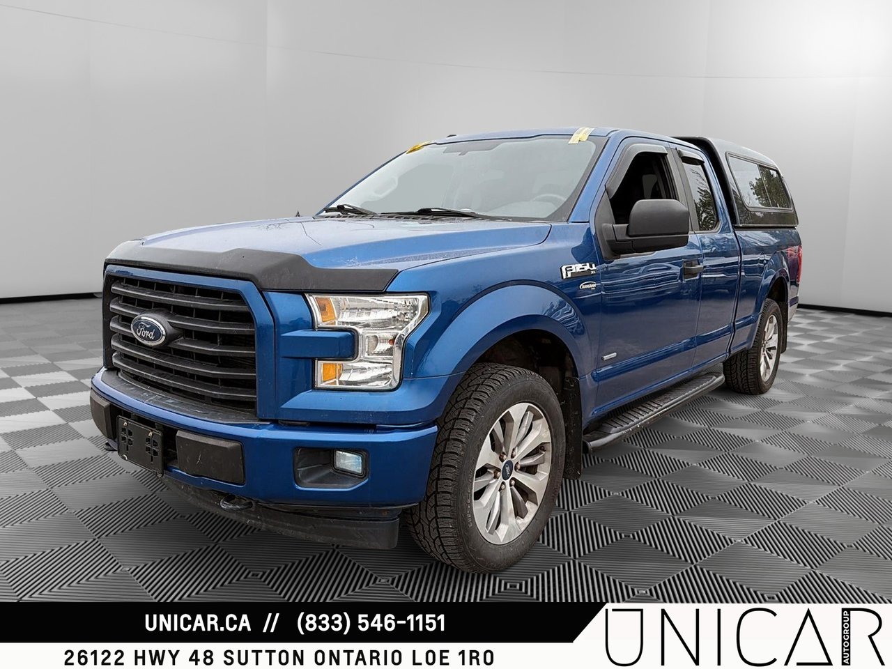 Blue 2017 Ford F-150 Pickup Truck Four-Wheel Drive Automatic