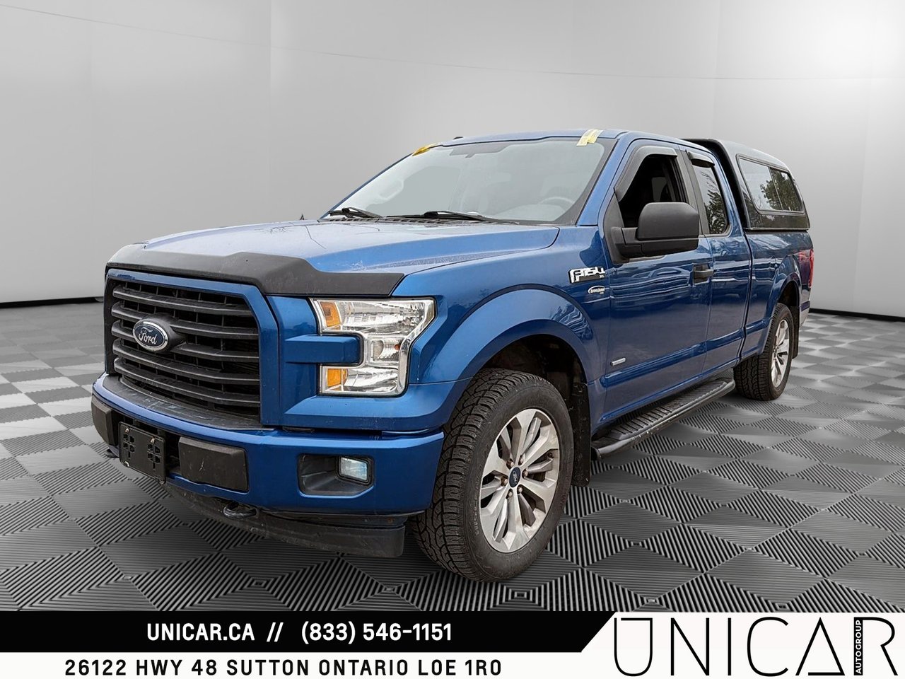 Blue 2017 Ford F-150 Pickup Truck Four-Wheel Drive Automatic