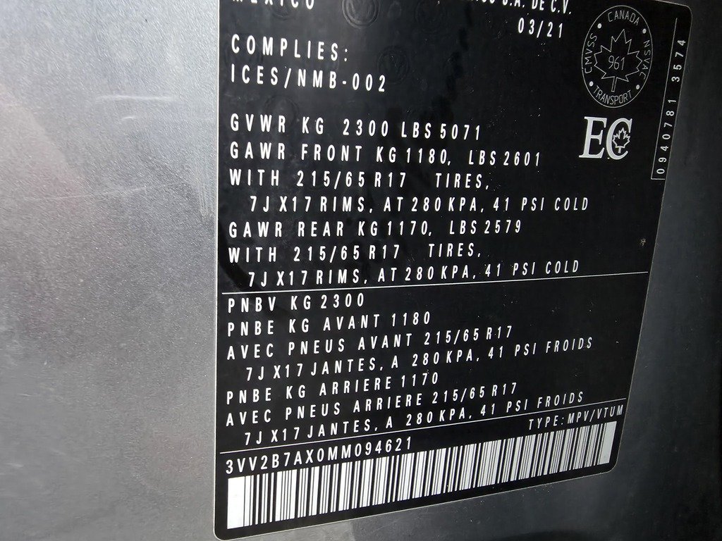 2021 Volkswagen Tiguan COMFORTLINE