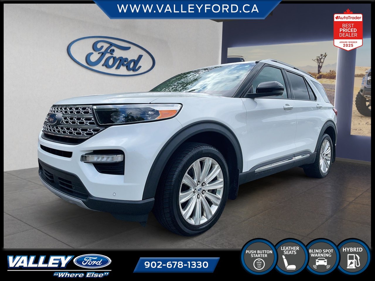 White 2021 Ford Explorer Hybrid SUV / Crossover All-Wheel Drive Automatic