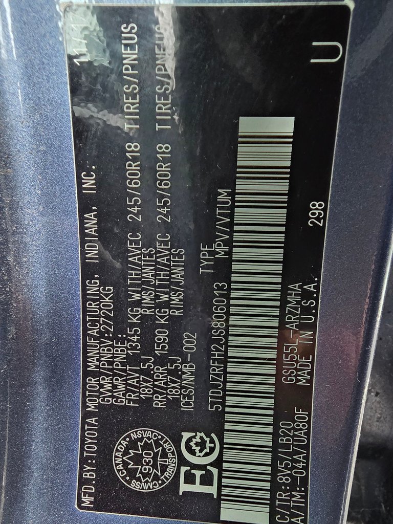 Toyota Highlander XLE 2018