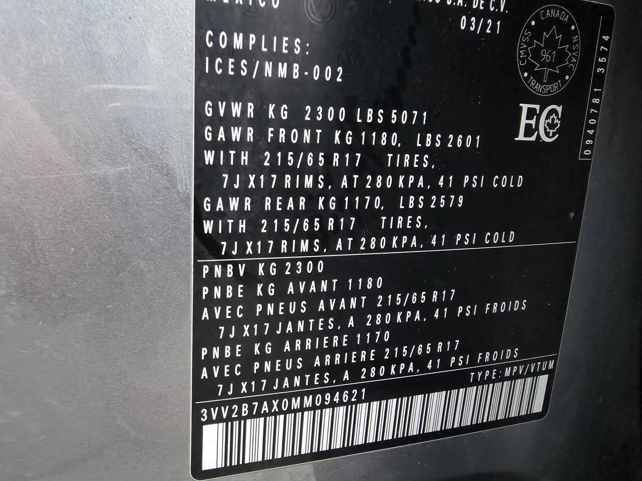 2021 Volkswagen Tiguan COMFORTLINE