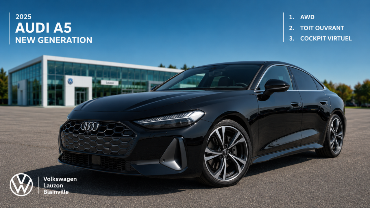 Black 2025 Audi A5 Sedan Automatic