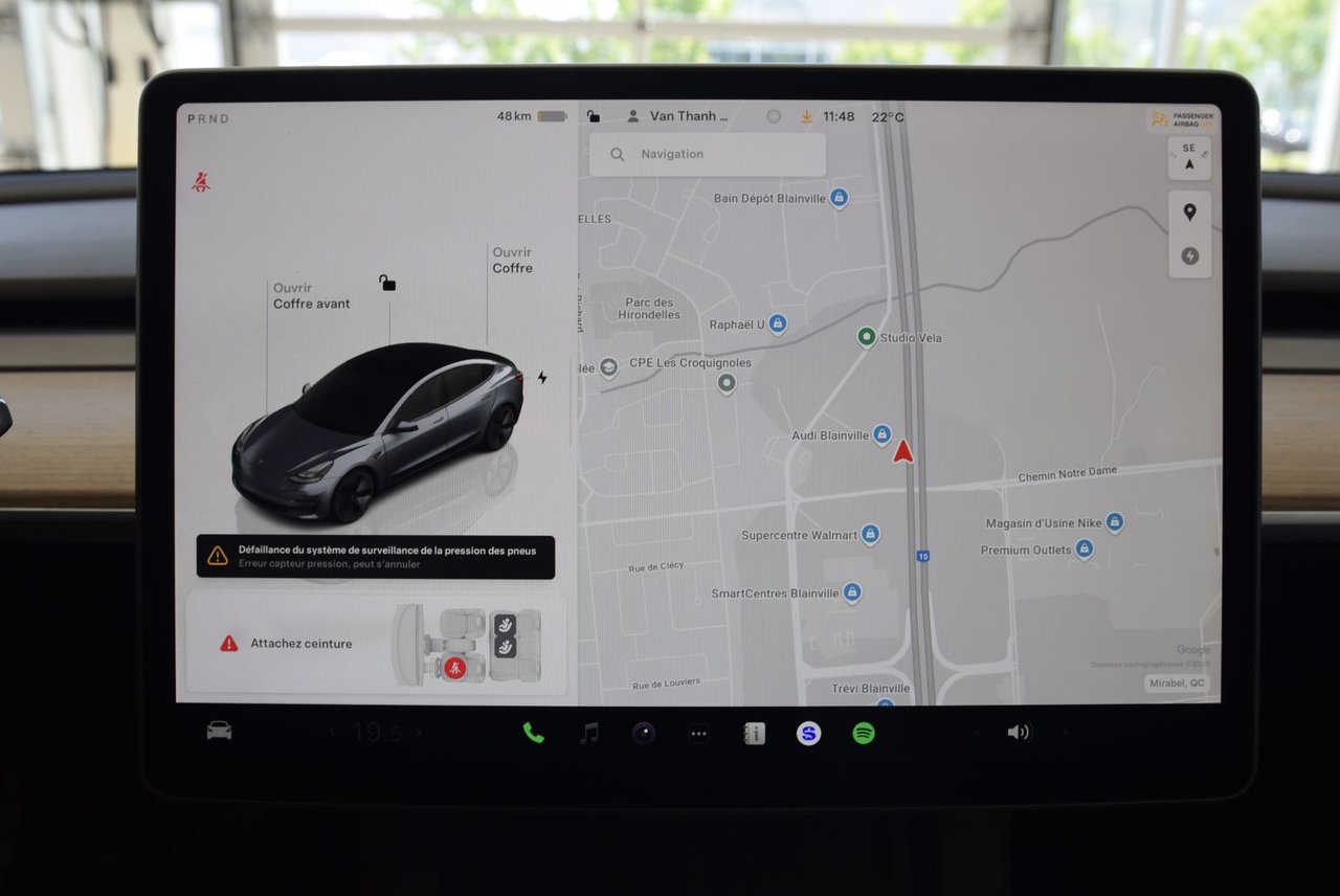 Tesla MODEL 3 SR+CUIR+TOIT PANO+AUBAINE 2023 CAMERA+LED+AUTOPILOT+WOW