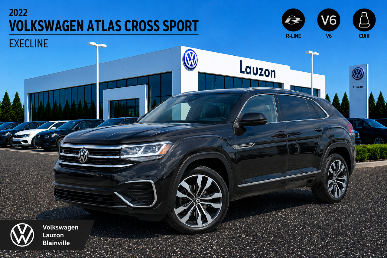 Black 2022 Volkswagen Atlas Cross Sport 3.6 FSI Execline 4Motion SUV / Crossover Automatic