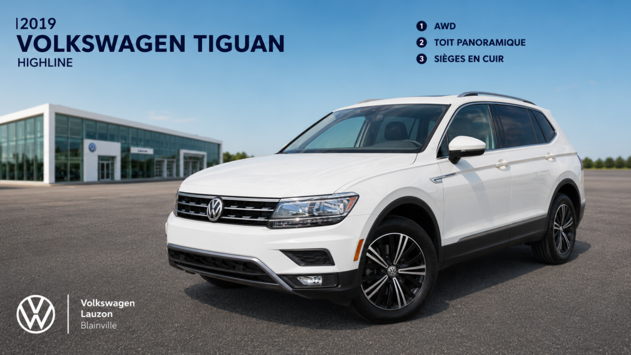 White 2019 Volkswagen Tiguan Highline 4Motion SUV / Crossover Automatic