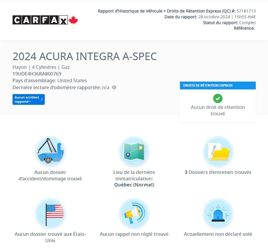 2024 Acura Integra A-Spec | TOIT | CUIR | CARPLAY | SEULEMENT 5652 KM A-Spec | TOIT | CUIR | CARPLAY | SEULEMENT 5652 KM