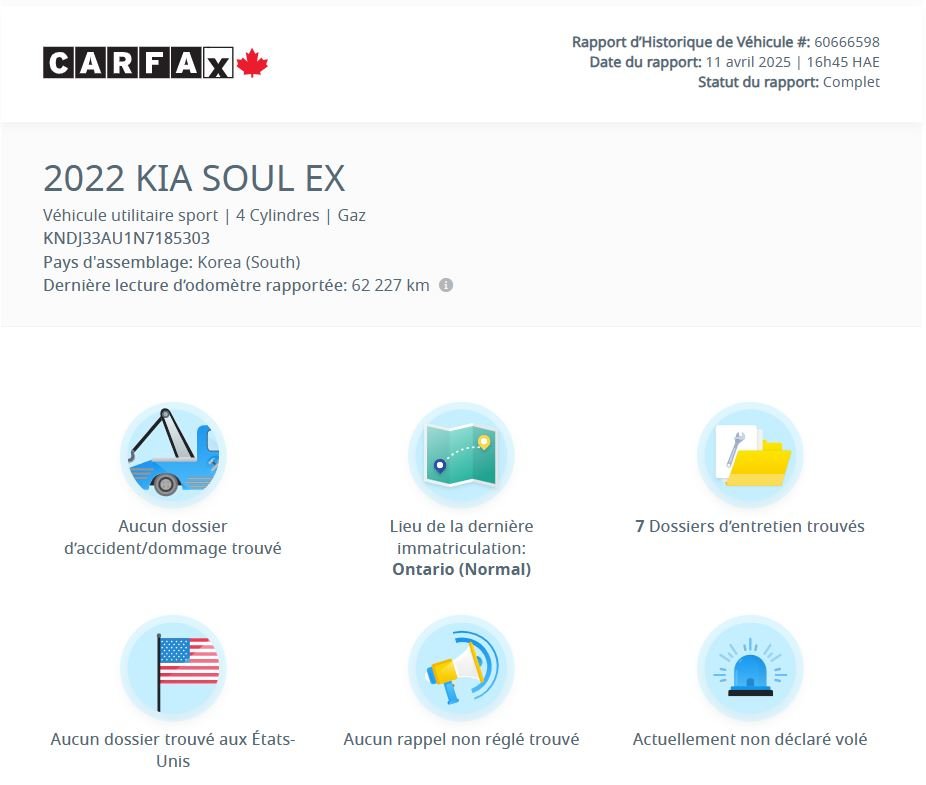 2022 Kia Soul EX | CARPLAY | CAMÉRA | BLUETOOTH | SUIVI DE VOIE EX | CARPLAY | CAMÉRA | BLUETOOTH | SUIVI DE VOIE