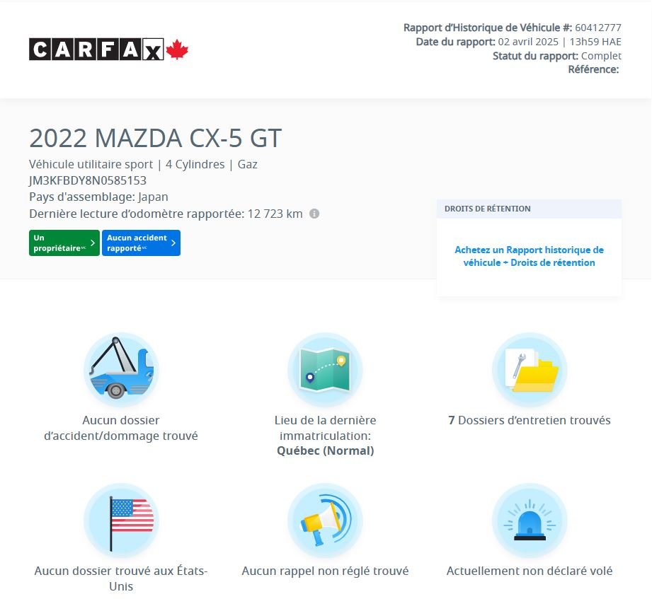 2022 Mazda CX-5 Sport Design Turbo TOIT | CUIR | CARPLAY | BAS KM Sport Design Turbo TOIT | CUIR | CARPLAY | BAS KM