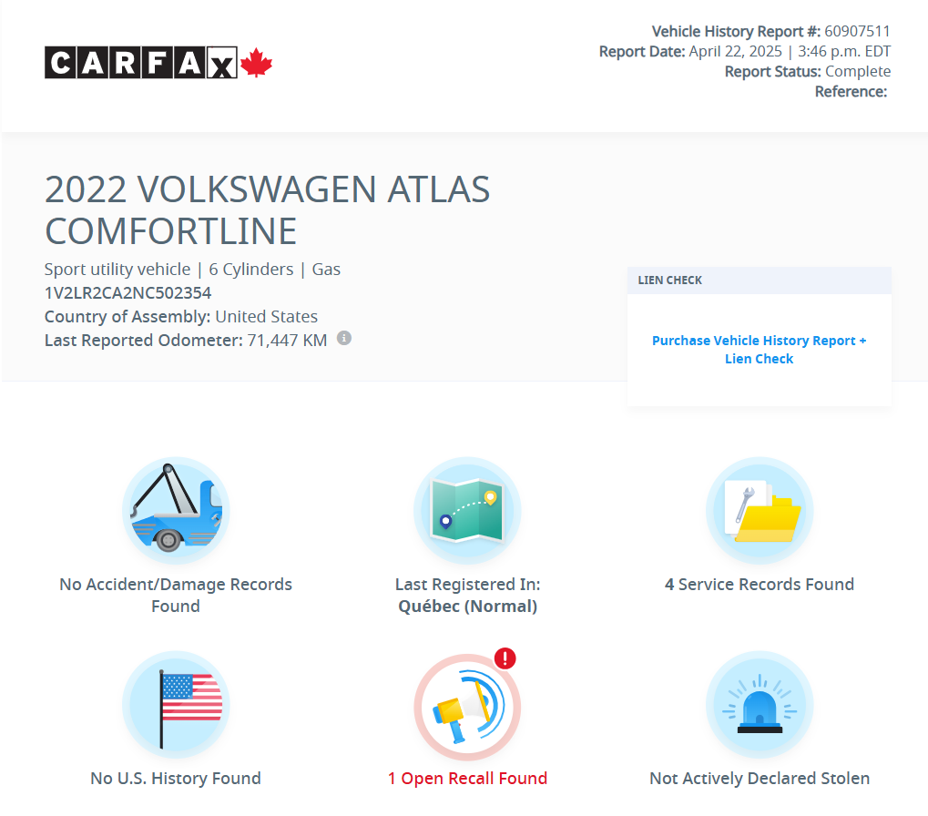 2022 Volkswagen Atlas Comfortline V6 AWD | CARPLAY | CAMÉRA | CUIR | +++ Comfortline V6 AWD | CARPLAY | CAMÉRA | CUIR | +++