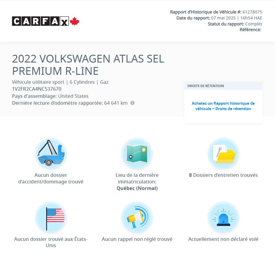 2022 Volkswagen Atlas Execline R-LINE | PANO | CUIR | NAV | DÉMARREUR Execline R-LINE | PANO | CUIR | NAV | DÉMARREUR