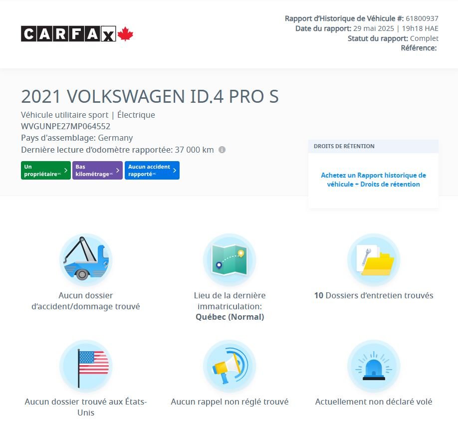 Volkswagen ID.4 Pro S AWD | TOIT | CUIR | NAV | CAM | THERMOPOMPE 2021 Pro S AWD | TOIT | CUIR | NAV | CAM | THERMOPOMPE