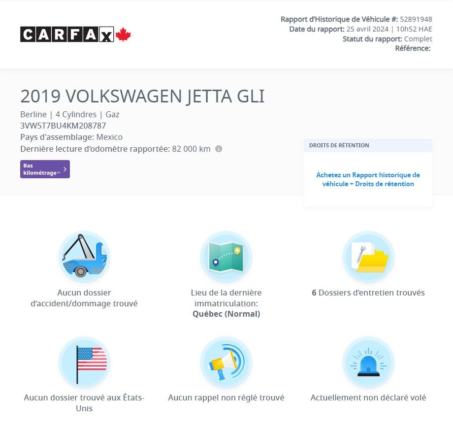 2019 Volkswagen Jetta GLI TOIT | CUIR | CARPLAY | NAV | AUDIO BEATS | CAM ++ TOIT | CUIR | CARPLAY | NAV | AUDIO BEATS | CAM ++