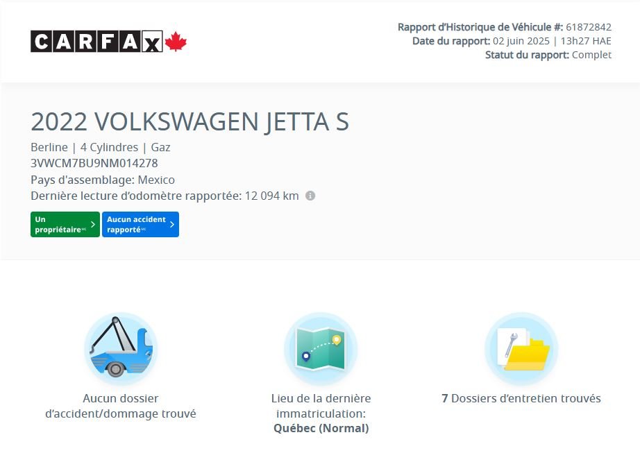 Volkswagen Jetta Trendline AUTOMATIQUE | CARPLAY | CAMÉRA | BAS KM! 2022 Trendline AUTOMATIQUE | CARPLAY | CAMÉRA | BAS KM!