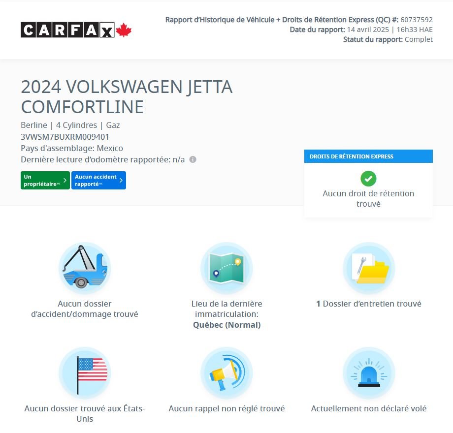 2024 Volkswagen Jetta Comfortline SPORT PACK | TOIT | CARPLAY | CAMÉRA Comfortline SPORT PACK | TOIT | CARPLAY | CAMÉRA