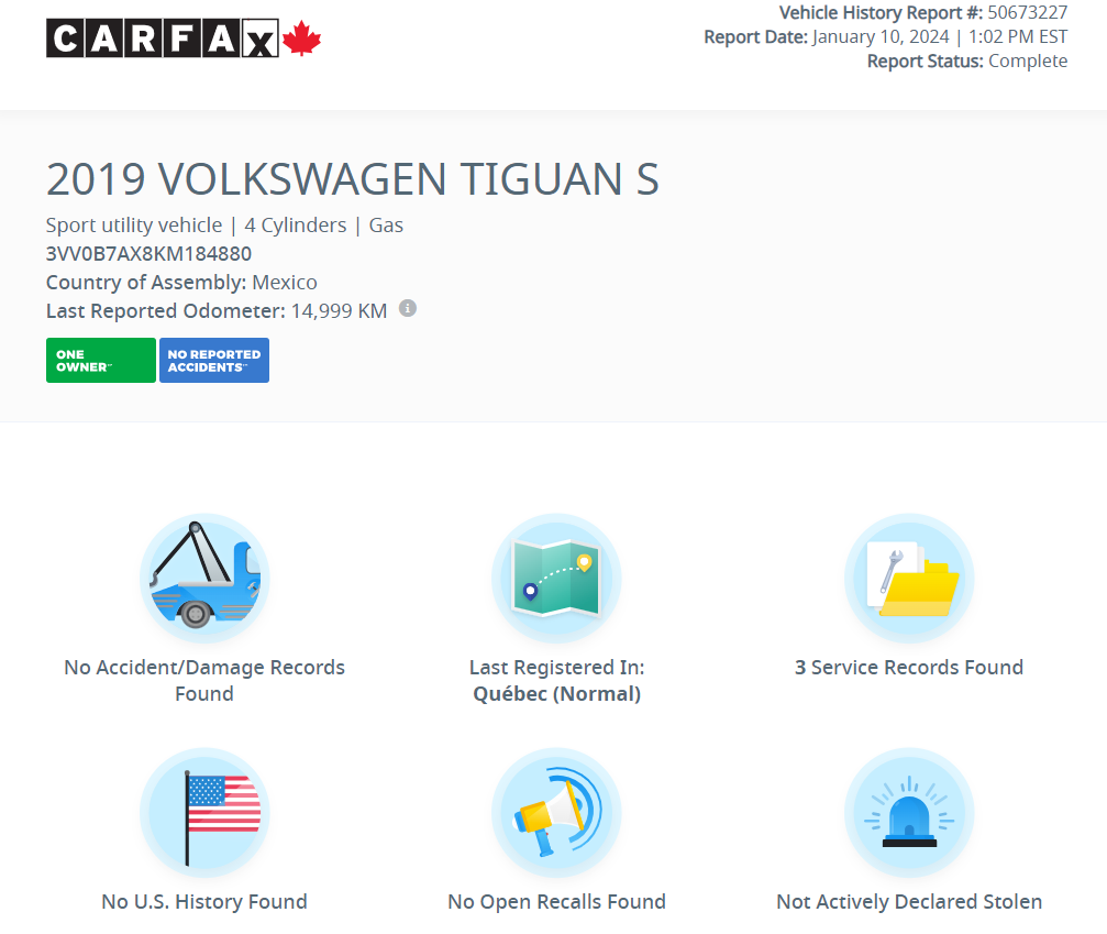 Volkswagen Tiguan Trendline 4MOTION | CARPLAY | CAMÉRA | BLUETOOTH++ 2019 Trendline 4MOTION | CARPLAY | CAMÉRA | BLUETOOTH++