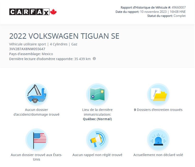 Volkswagen Tiguan Comfortline 4MOTION | CARPLAY | CAMÉRA | CUIR | ++ 2022 Comfortline 4MOTION | CARPLAY | CAMÉRA | CUIR | ++