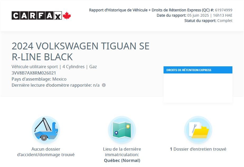 Volkswagen Tiguan Comfortline R-Line Black Edition TOIT | CUIR | CAM 2024 Comfortline R-Line Black Edition TOIT | CUIR | CAM