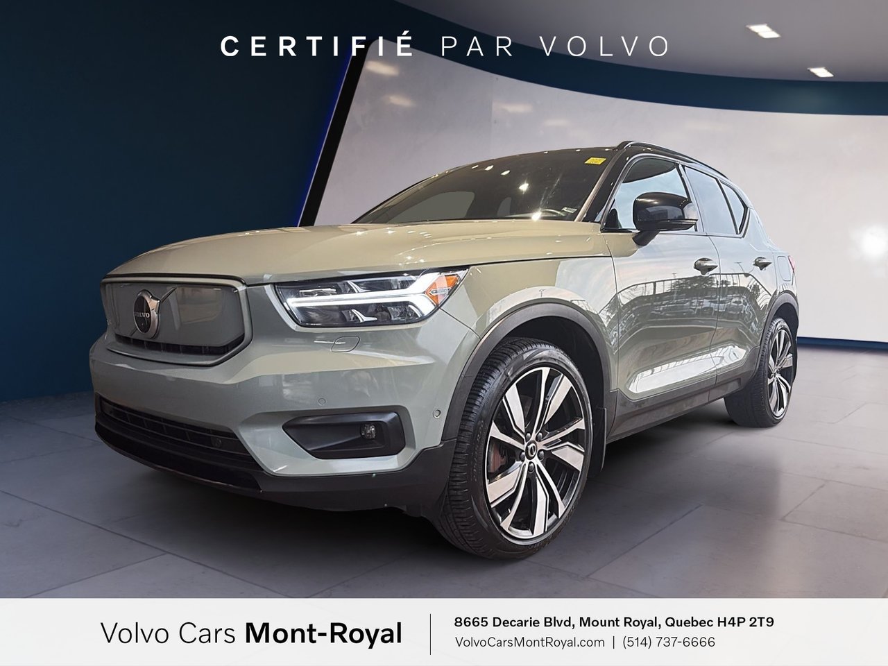 Sage Green 2022 Volvo XC40 Recharge SUV / Crossover All-Wheel Drive Automatic