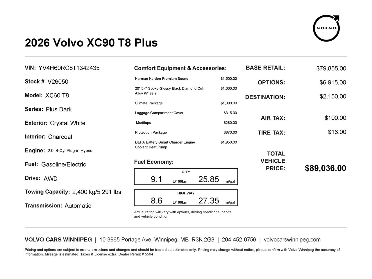 2026 Volvo XC60 Plug-In Hybrid Plus Dark Theme-1