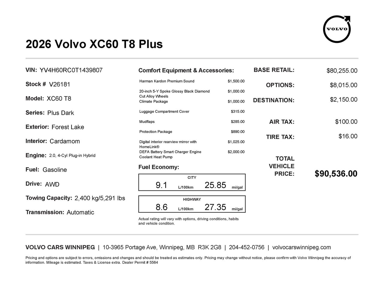 2026 Volvo XC60 Plug-In Hybrid Plus Dark Theme-1
