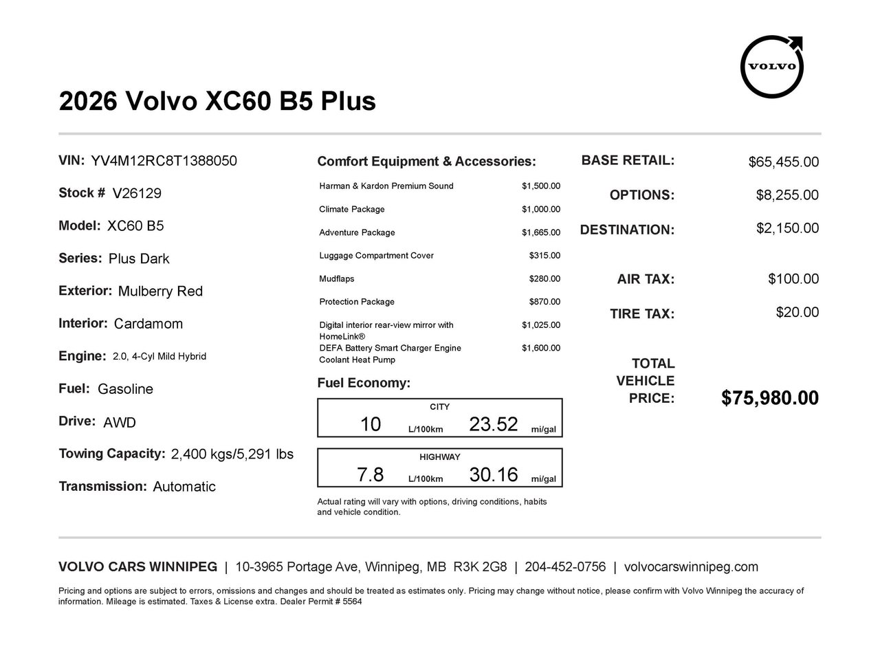 2026 Volvo XC60 Plus Dark Theme-1