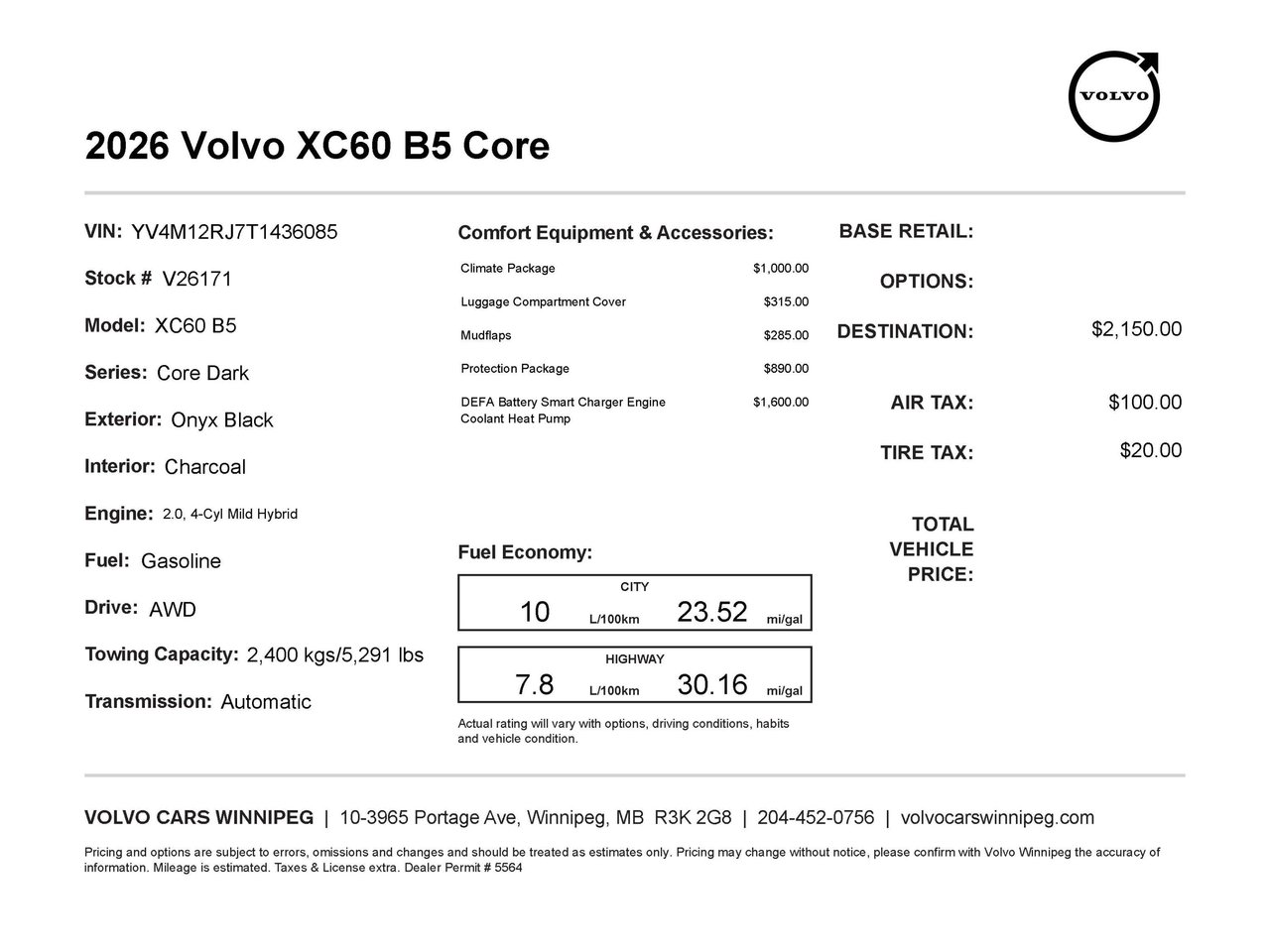 2026 Volvo XC60 Core Dark Theme-1