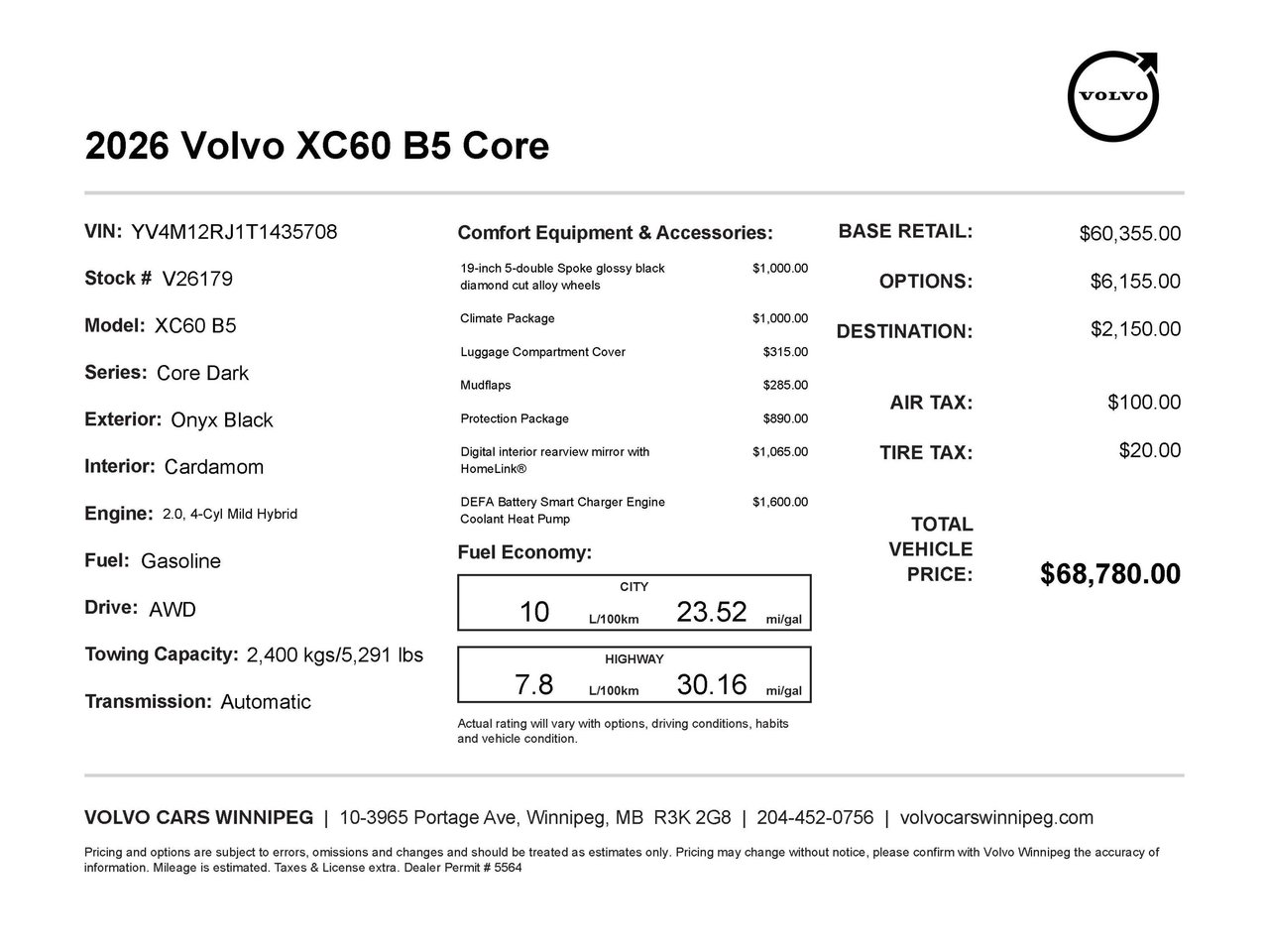 2026 Volvo XC60 Core Dark Theme-1