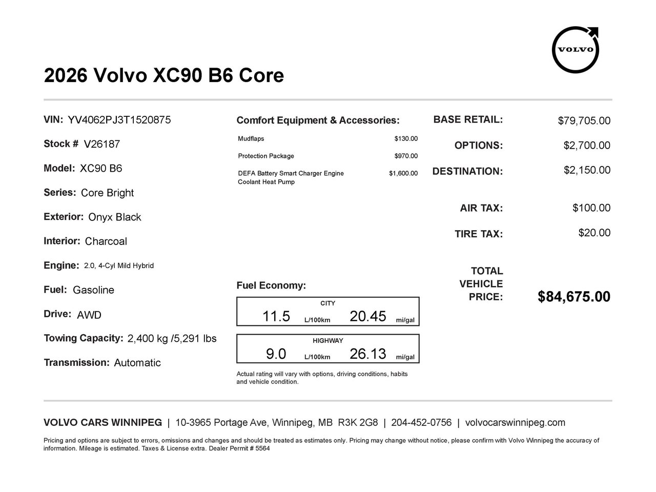 2026 Volvo XC90 Core Bright Theme-1