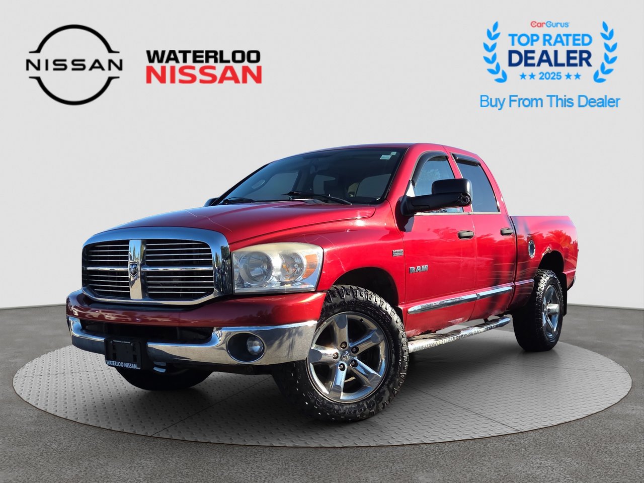 Red 2008 Dodge RAM 1500 Pickup Truck Four-Wheel Drive 