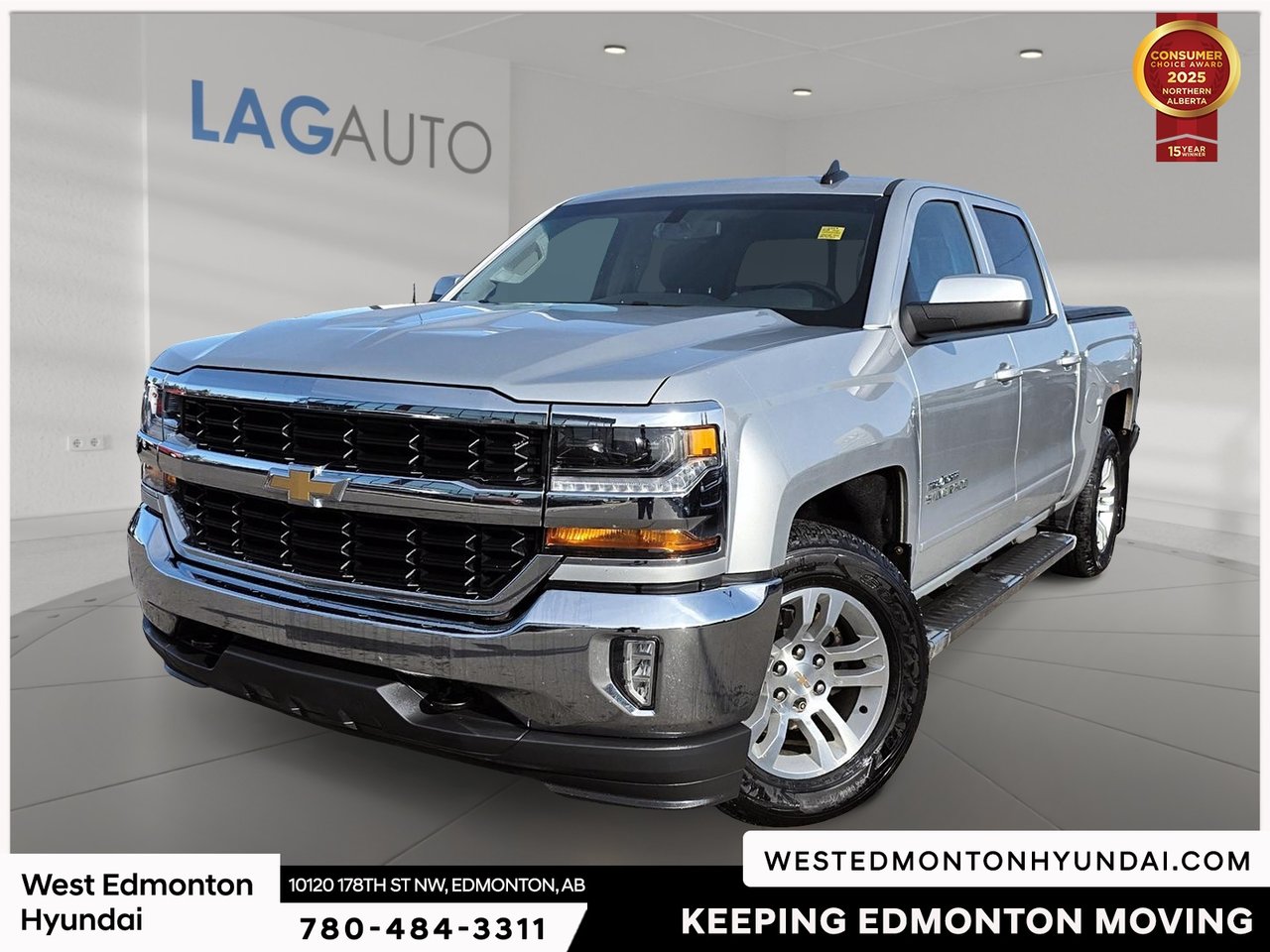 Silver Ice Metallic 2018 Chevrolet Silverado 1500 Pickup Truck Four-Wheel Drive Automatic