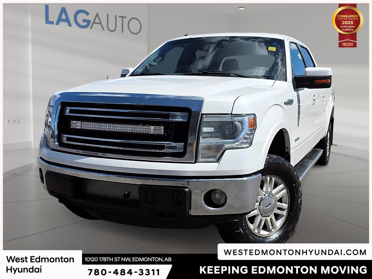 White Platinum Clearcoat Metallic 2013 Ford F-150 Pickup Truck Four-Wheel Drive Automatic