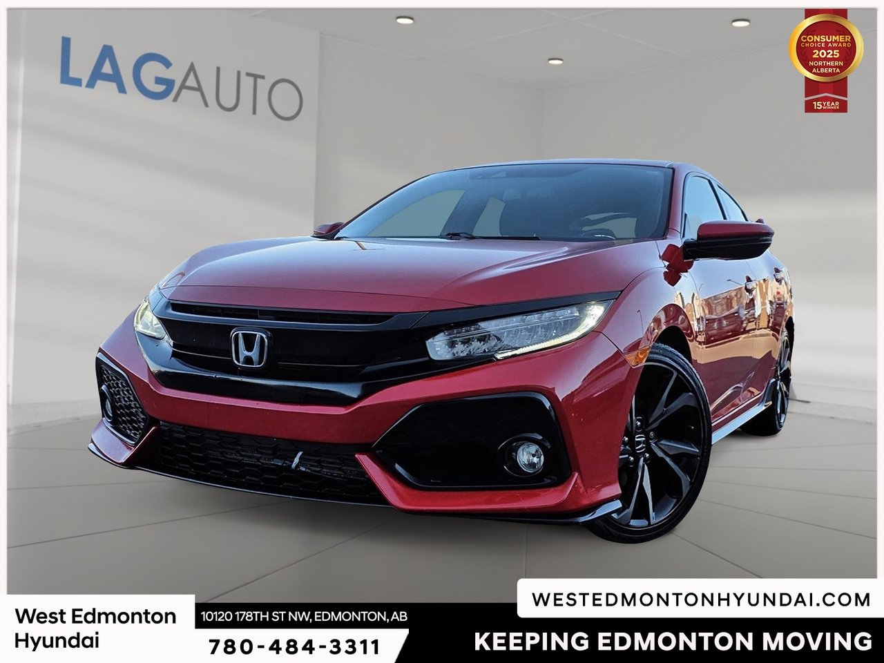 Red 2018 Honda Civic Hatchback Hatchback Front-Wheel Drive Continuously Variable Transmission