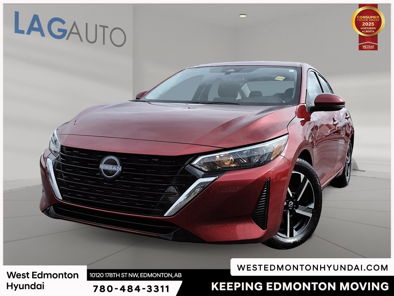 Red (Scarlet) 2025 Nissan Sentra Sedan Front-Wheel Drive Continuously Variable Transmission