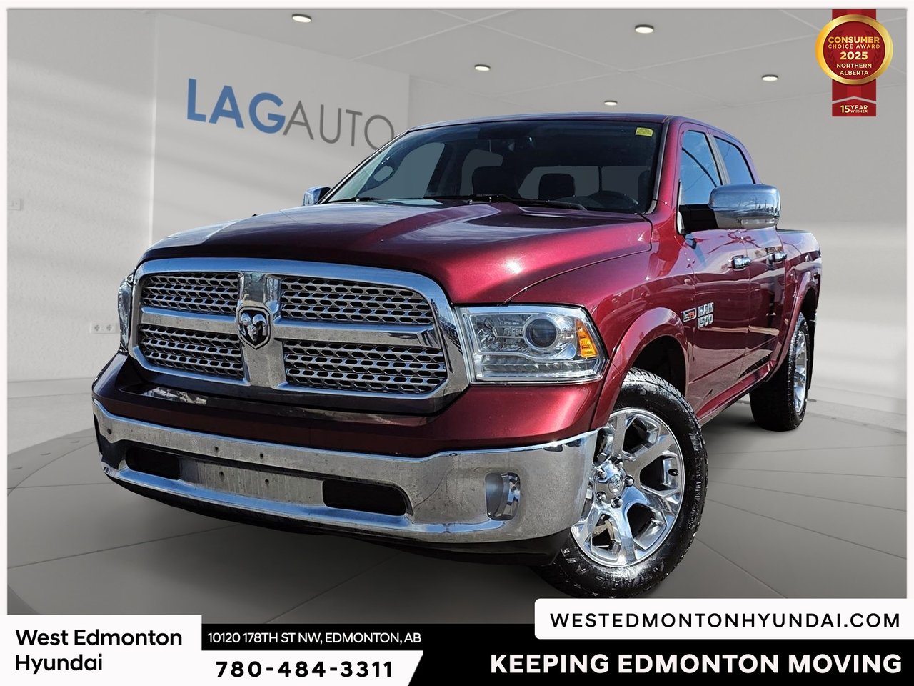 Delmonico Red Pearlcoat 2017 RAM 1500 Pickup Truck Four-Wheel Drive Automatic