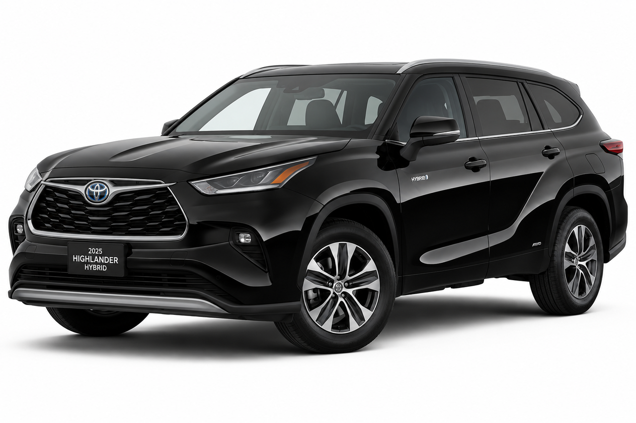 Midnight Black Metallic 2025 Toyota Highlander Hybrid XLE AWD SUV / Crossover All-Wheel Drive Automatic
