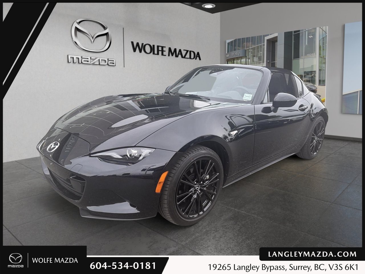JET BLACK MICA 41W 2025 Mazda MX-5 Miata RF GS-P RWD Convertible