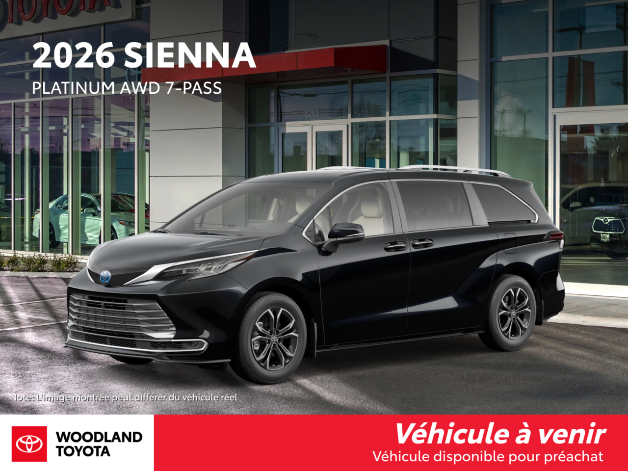 Midnight Black Metallic 2026 Toyota Sienna Minivan Automatic